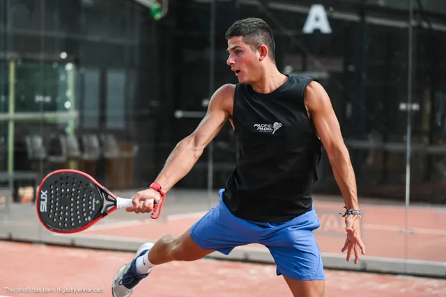 A player ripping a forehand on Court A